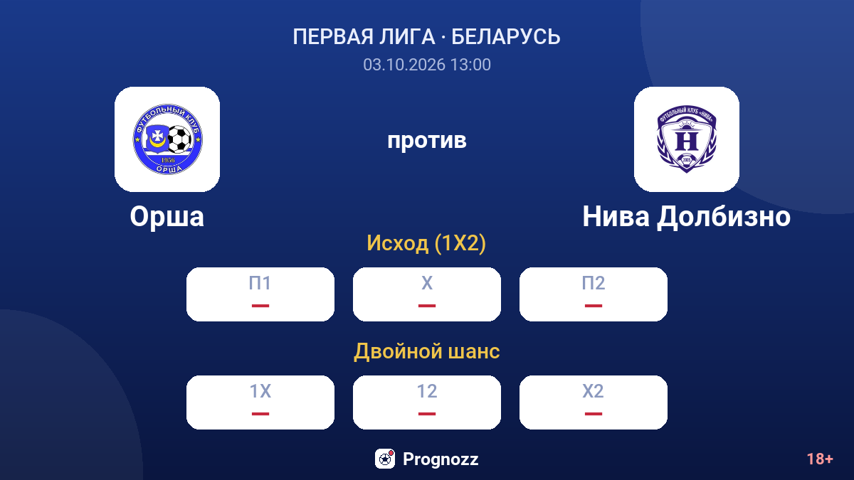 Орша — Нива Долбизно — коэффициенты