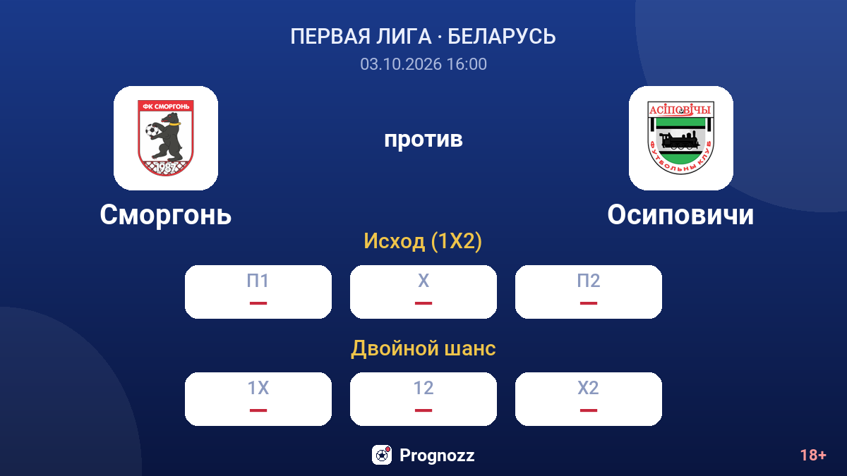 Сморгонь — Осиповичи — коэффициенты