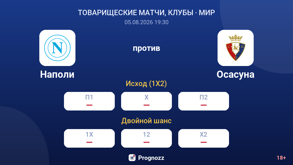 Наполи против Осасуна — коэффициенты