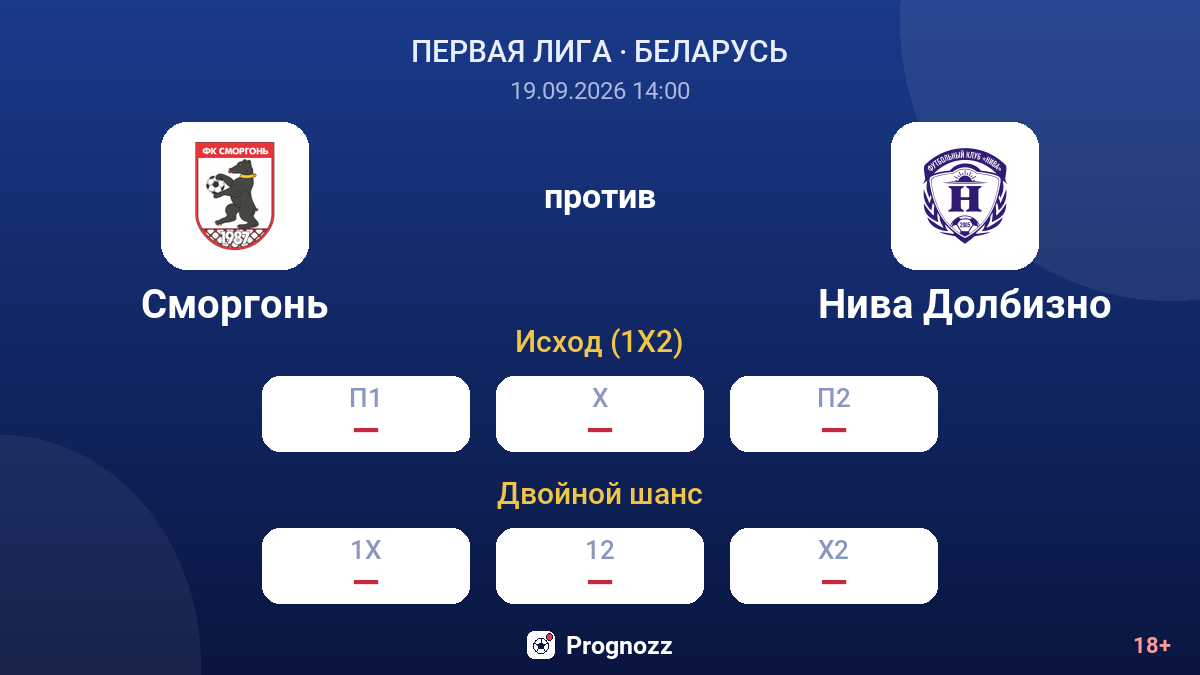 Сморгонь — Нива Долбизно — коэффициенты
