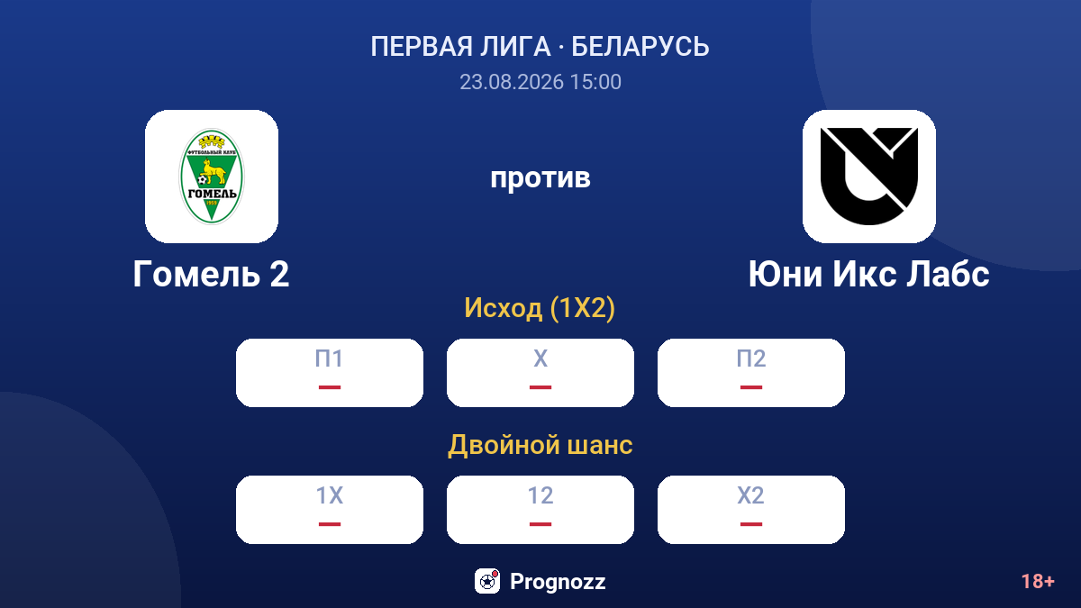Гомель 2 — Юни Икс Лабс — коэффициенты