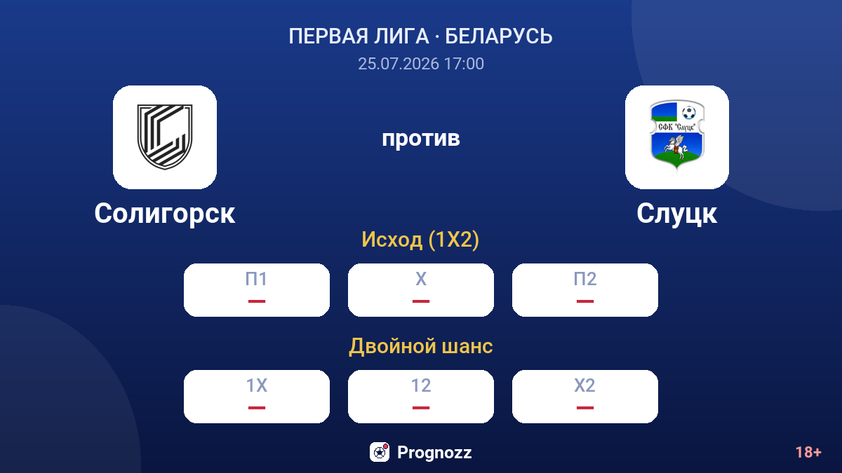 Солигорск против Слуцк — коэффициенты