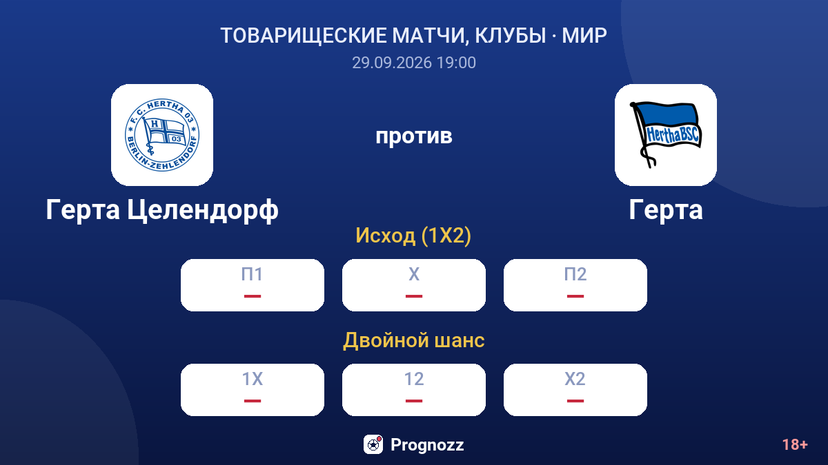 Герта Целендорф — Герта — коэффициенты
