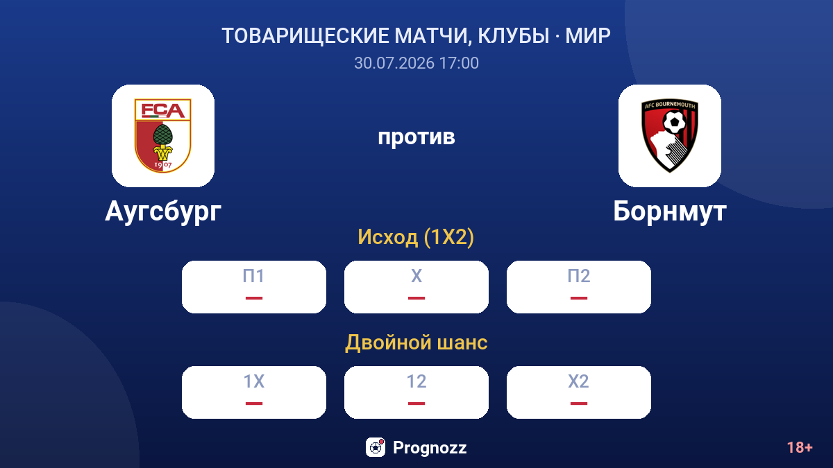 Аугсбург против Борнмут — коэффициенты