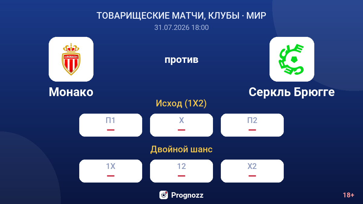 Монако против Серкль Брюгге — коэффициенты